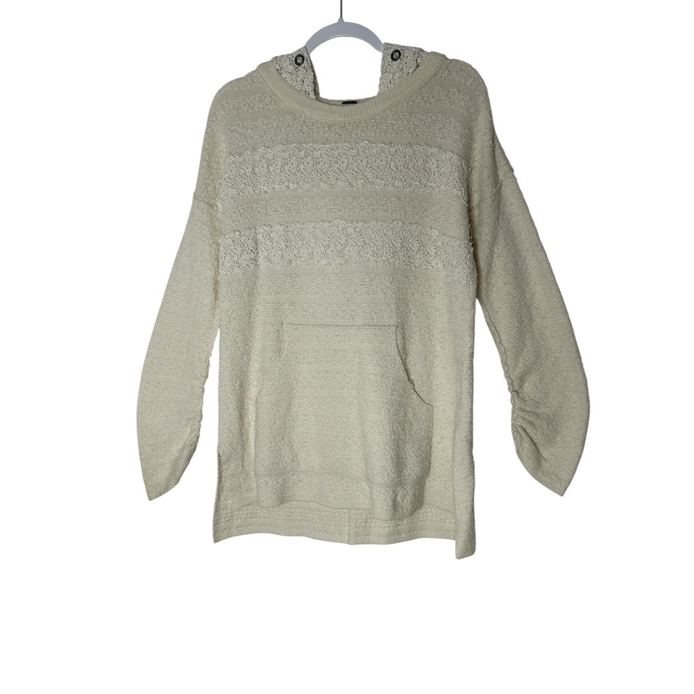 Free People Sweater Top Women's XS Beige Long Sleeve Stretch Oversized